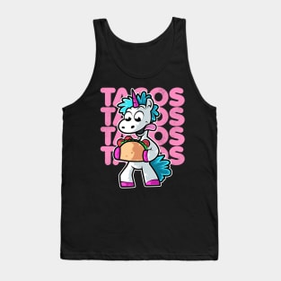 Unicorn Taco Kawaii Neko Anime Mexican food graphic Tank Top